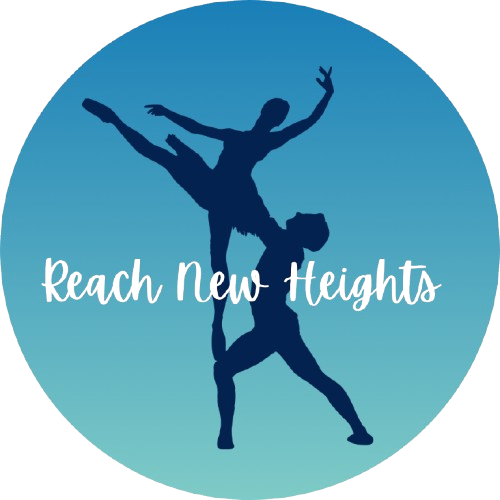 Partnered silhouette against blue Ombre background with white text "Reach New Heights."